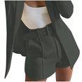 thumbnail image 2 of LOVZFMLL Women's Solid Suit Pant With Pockets Waisted Shorts With Belt Dark Gray S, 2 of 6