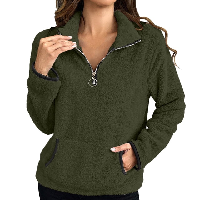 Timegard Half Zip Pullover for Women Cropped Long Sleeve Tops Sweatshirts Thumb Hole Fall Solid Color Tops