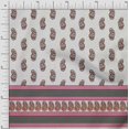 thumbnail image 1 of Soimoi Poly Georgette Fabric Stripe,Paisley & Peacock Panel Printed Fabric 1 Yard 52 Inch Wide, 1 of 2