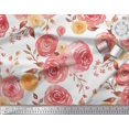 thumbnail image 3 of Soimoi Orange Poly Georgette Fabric Watercolor Floral Fabric Prints by Yard 42 Inch Wide, 3 of 3