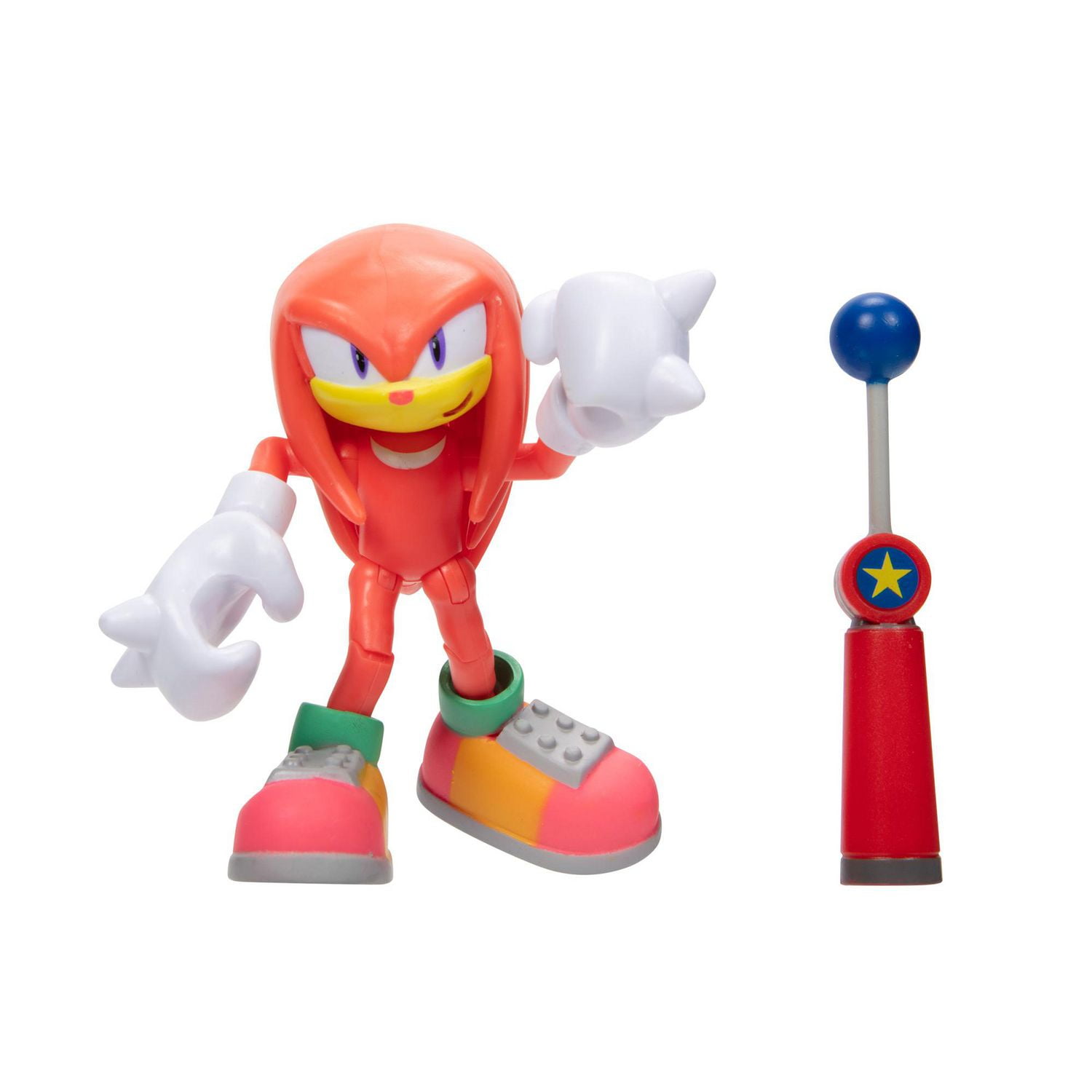Figurine de 4 pouces Sonic – Knuckles moderne (NEON) avec Point de contrôle bleu comme accessoire