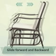 thumbnail image 4 of Outsunny Ensemble de 3 Pcs pour Patio avec Fauteuils Berçants, Ensemble de Balancelles d'Extérieur avec Table en Verre, 4 of 10