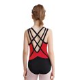 thumbnail image 4 of Linjinx Gym Leotards for Girls Ballet Dance Bodysuits Rhinestones Sleeveless Figure Skating Jumpsuit Red 12, 4 of 5