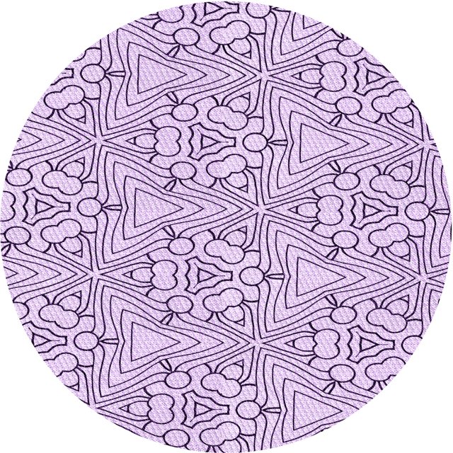 Ahgly Company Tapis d'Intérieur Ronds Lavables à la Machine, Style Transitionnel, Fleur Violette Violette, Tapis de Zone, 7 Pieds Rond