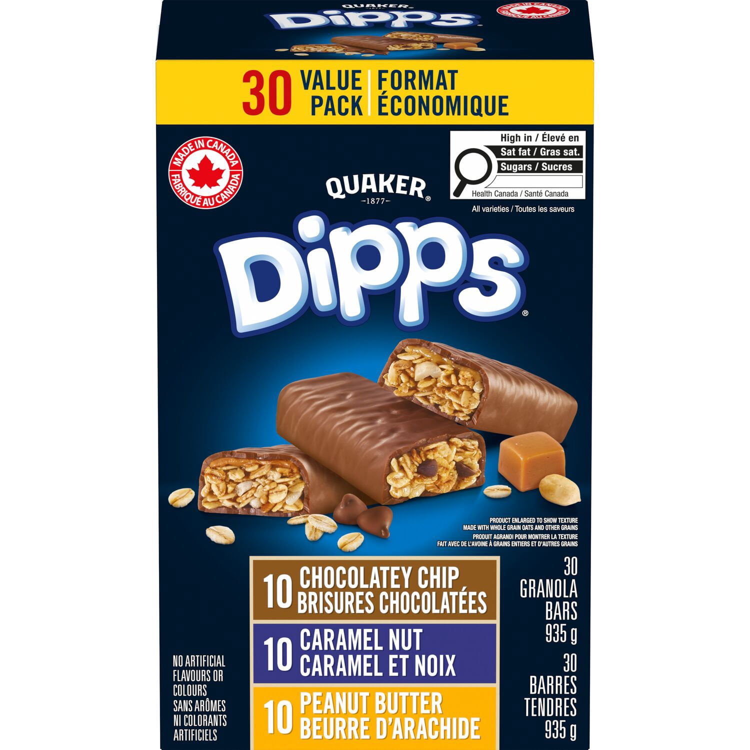 Quaker Dipps Granola Bars Variety, 30 Granola bars