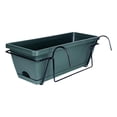 thumbnail image 2 of DOLITY Balcony Railing Planter Flower Pot Vegetables Growing Container Window Box Planter Plant Basket for Farmhouse Patio Yard Deck dark green, 2 of 9