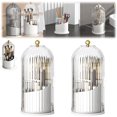 thumbnail image 1 of Concealed Toothbrush Holder, 360° Rotating Bathroom Waterproof Dustproof Toothbrush Holder, Hidden Toothbrush Holder with Sliding Cover, for Bathroom, Makeup Organizer (White*2), 1 of 8