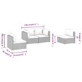 thumbnail image 4 of vidaXL 4 Piece Garden Lounge Set with Cushions Poly Rattan Brown, 4 of 5