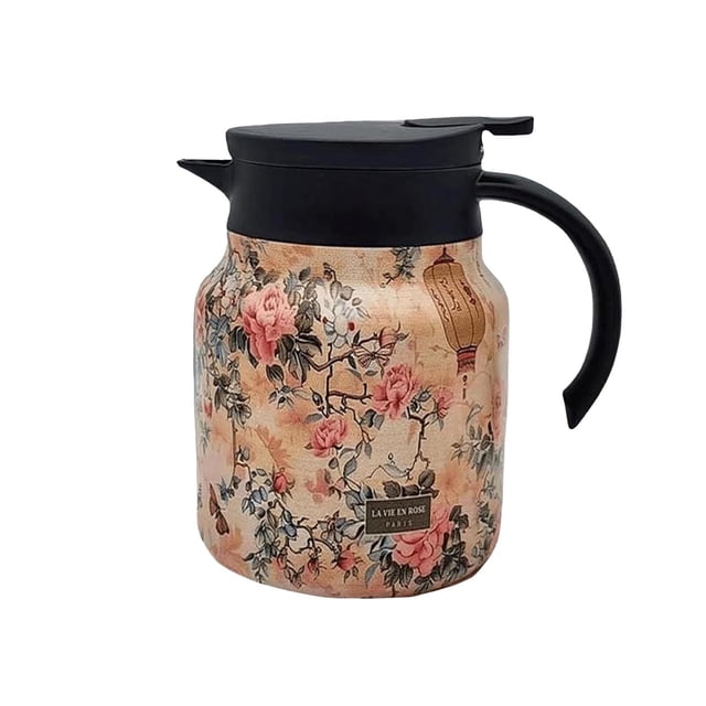 Binwennn Matriarch Cups Vintage Floral Pattern Tea 2025 New Tea Pot Tea Built In Infuser 35 Oz Stainless Steel Floral Pattern Tea Pot Tea With Infuser Long Insulation