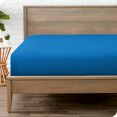 thumbnail image 1 of Bare Home Fitted Sheet - Premium 1800 Collection - Deep Pocket - Ultra-Soft Wrinkle Resistant - Twin XL, Medium Blue, 1 of 7