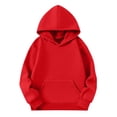 thumbnail image 2 of On Shoulder Top Children Solid Long Sleeve Hoodie Sports Casual, 2 of 7