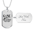 thumbnail image 4 of Gone Hunting Necklace Stainless Steel or 18k Gold Dog Tag 24" Chain, 4 of 8