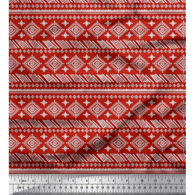 Soimoi Cotton Poplin Fabric Aztec African Print Fabric by Yard 56 Inch Wide
