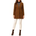 thumbnail image 2 of INSPIRE CHIC Manteau Long Classique pour Femme à Revers Cranté, Manches Longues, G Brun Foncé, 2 of 7
