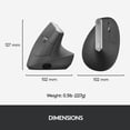 thumbnail image 2 of Logitech MX Vertical Wireless Mouse – Ergonomic Design Reduces Muscle Strain, Rechargeable, Graphite, 2 of 12