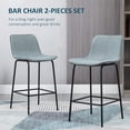 thumbnail image 4 of HOMCOM Bar Stools Set of 2, Microfiber Cloth Upholstered Bar Chairs, 4 of 10