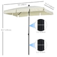 thumbnail image 3 of Outsunny Parasol Rectangulaire de Patio 6,5 X 4 Pi en Aluminium Inclinable Blanc Crème, 3 of 10
