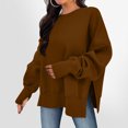 thumbnail image 2 of Timegard Oversized Sweatshirt for Women Thumb Hole Side Split Pullover Fall Loose Long Sleeve Tops, 2 of 9