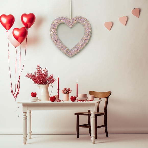 Guirlande de Cœurs pour Porte, Scène de Fête de la Saint-Valentin, Longueur 8 Pi, Cordons en Forme de Cœur, Déco Maison Romantique, pour Mariages, Demandes en Mariage, Déco d'Événement Bricolage, Bannière en Tissu, Hzhnb à Moins de 10