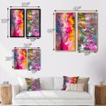 thumbnail image 4 of Designart "Retro Groove Summer Abstract Expressionism" Abstract Painting Framed Wall Art Set Of 2 - Modern Pink Framed Wall Art Set Of 2, 4 of 6
