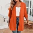 thumbnail image 2 of Timegard Cardigans for Women 1/2 Sleeve Open Front Lightweight Solid Color Casual Loose Jacket Tops, 2 of 7