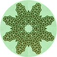 thumbnail image 1 of Ahgly Tapis Rond Lavable en Machine Intérieur Transitionnel Vert, 4 Pieds Rond, 1 of 7