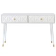 thumbnail image 3 of Bowery Hill Modern / Contemporary Geo Pine Wood Console Table in White, 3 of 14