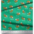 thumbnail image 3 of Soimoi Green Velvet Fabric Waves & Fish Ocean Print Sewing Fabric Yard 58 Inch Wide, 3 of 3
