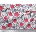 thumbnail image 3 of Soimoi Tissu Poly Georgette Feuilles & Roses Imprimé Tissu d'Artisanat au Mètre 52 Pouces de Large, 3 of 3