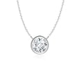 thumbnail image 1 of Angara Collier en Diamant Naturel - Collier Solitaire en Diamant Rond Serti Clos en Or Blanc 14 K pour Femmes, 1 of 10