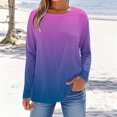 thumbnail image 2 of SROBPTY Longues Chandails à Manches pour Femmes, T-Shirt à Manches Longues à Col Rond avec Imprimé Automnal pour Femmes, Violet, TG, 2 of 5
