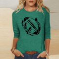 thumbnail image 2 of QATAINLAV T-Shirts Graphiques de Rugby pour Femmes Jour de Match 2025 Été Manches 3/4 Hauts Coupe Ample Décontractés Col Rond Blouses Tenues de Vacances Rabais de 90 pour Cent Liquidation Vert m, 2 of 5