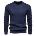 thumbnail image 2 of TIMIFIS Chandail pour Homme à Col Rond en Tricot à Manches Longues, Chandail Extensible Uni pour l'Automne et l'Hiver, Hauts Décontractés Stylés, 2 of 4