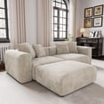 thumbnail image 4 of The Magic Home Canapé d'Angle Convertible Modulable 2 Places en Velours Côtelé Beige,, 4 of 10