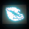 thumbnail image 2 of ORUYROP High Intensity Reflective Vinyl Death Kiss Skull Crossbones Lips Decal Bumper Sticker-Cars, Motorcycles, Helmets, Wind Screens, laptops, cellphones, (SE Baby Blue, 8 inch Wide), 2 of 7