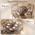 thumbnail image 4 of HOMCOM Extendable Dining Table 43.5"-59" Farmhouse Kitchen Table Walnut, 4 of 10