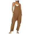 thumbnail image 1 of TrendOFT Combinaison Décontractée d'Été pour Femmes Mode Yoga Col Carré Bretelles Spaghetti Côtelé Sans Manches Unie Athlétique Combinaisons pour Femmes une Pièce Salopettes Brun m, 1 of 7