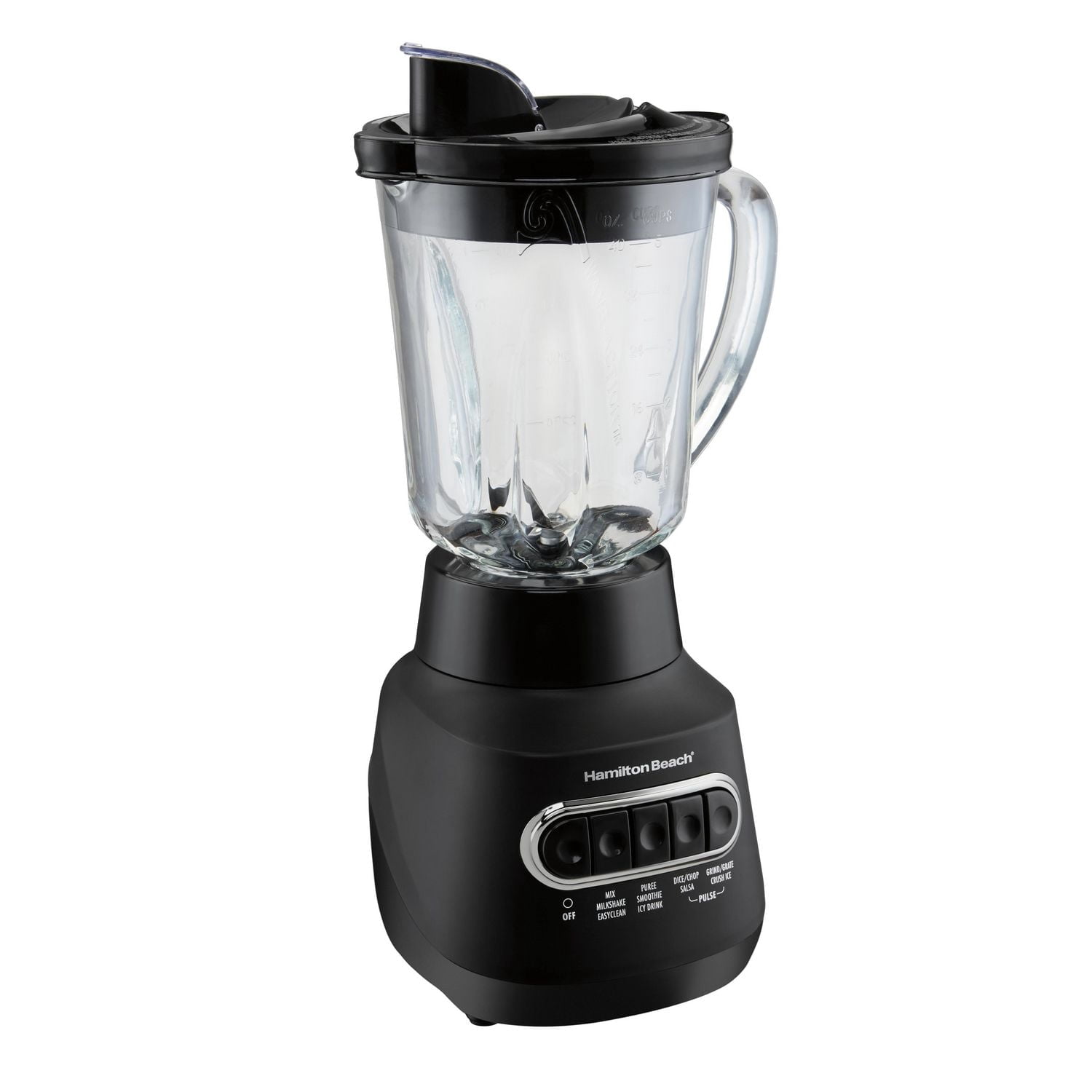 Hamilton Beach Power Elite Quiet Blender with Stainless Steel Blades, 40 oz Glass Jar, 800 Watts, Black, 58175J