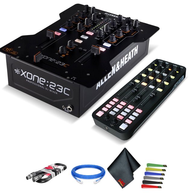 Allen & Heath XONE:K2 Professional USB DJ MIDI Controller Bundle With Allen and Heath XONE:23 2+2 High Performance DJ Mixer and Accessories