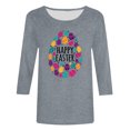 thumbnail image 4 of EGNMCR Easter T-Shirt Imprimé Graphique pour Femmes, Mode Décontractée de Noël, Col Rond, Manches 3/4, 4 of 4