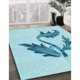 thumbnail image 3 of Ahgly Company Tapis d'Intérieur Rectangulaire Transitionnel Bleu Électrique Lavable à la Machine, 2 Pieds x 4 Pieds, 3 of 7