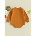 thumbnail image 4 of SUNSIOM Baby Halloween Rompers Newborn Letter Print Long Sleeve Bodysuit Infant Loose Fit Jumpsuits, 4 of 9