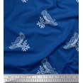 thumbnail image 1 of Soimoi Silk Fabric Bird Block Printed Craft Fabric by The Yard 42 Inch Wide, 1 of 3