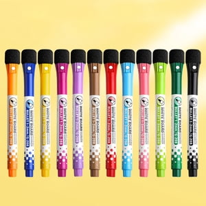 Amzcrzy Marqueur de tableau blanc en plastique Marqueur blanc effaçable pour enfants Peintre magnétique environnementale Enseignants de grande capacité avec marqueur de panneau blanc Meubles de stylo à base d'eau coloré