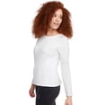 thumbnail image 2 of Hanes T-Shirt Col Rond à Manches Longues pour Femmes, P, Blanc, 2 of 6