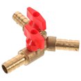 thumbnail image 1 of MIANGASTORE 3 Way Shut Off YShaped 3 Way Union Intersection Brass Shut Off Fitting ( Copper 10mm Golden Red ), 1 of 5
