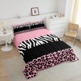 thumbnail image 4 of Erosebridal Grey Cheetah Print Comforter Sets King Size, Rustic Animals Comforters & Duvets, Zebra Room Decor, Reversible 3pcs, 4 of 7