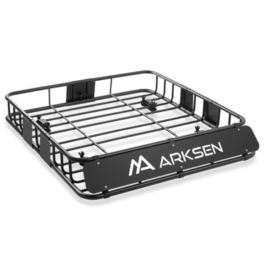 ARKSEN 43 x 39 x 6 Inch Universal 250LB Heavy Duty Roof Rack Cargo with Extension Car Top Luggage Holder Carrier Basket for SUV, Truck, & Car Steel Construction