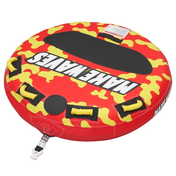 KFFKFF Towable Tubes for Boating, 2-Rider Inflatable Boat Tubes and Towables, 340lbs Capacity Water Sport Tube for Boat to Pull - with Anti-Slip Pad