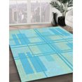 thumbnail image 3 of Ahgly Company Tapis Rectangulaire Lavable en Machine Intérieur Turquoise Bleu Vif, 5 Pieds x 7 Pieds, 3 of 7